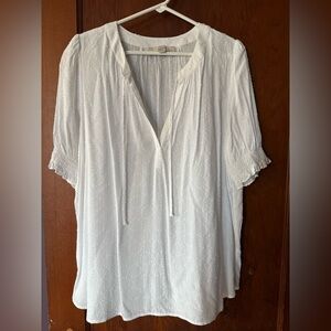 LOFT White Textured Blouse